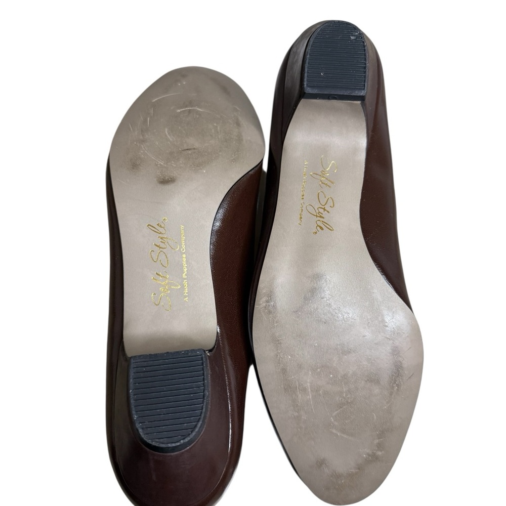 Hush Puppies Brown Leather Slip-On Women's short heels - Picture 9 of 10